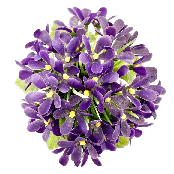 Vtg Inarco E-563 Porcelain Violet Floral Cup Saucer Figurine Flowers Gold Accent - Picture 10 of 10